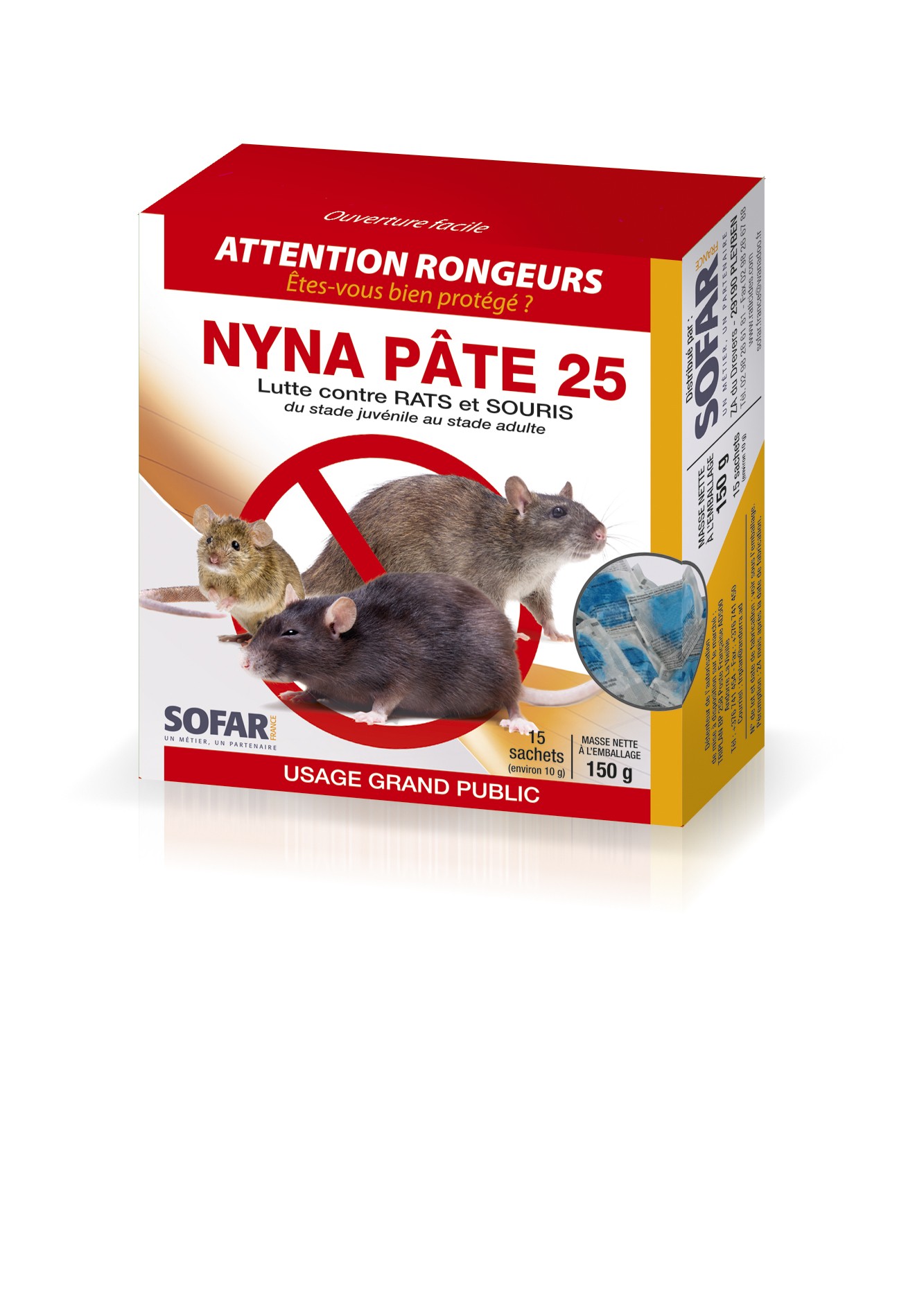 Pate Anti rats et souris 150 gr 15 sachets